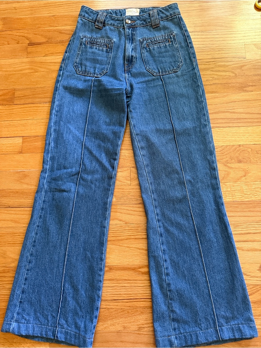 Met Sezane Augusto Blue Denim Jeans size 36 S - Picture 2 of 7